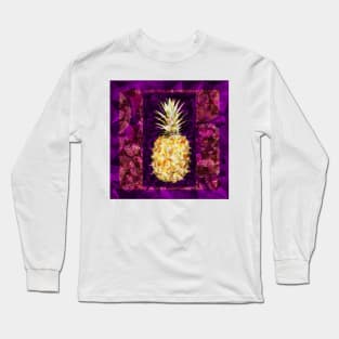 Posh Pineapple on Purple Long Sleeve T-Shirt